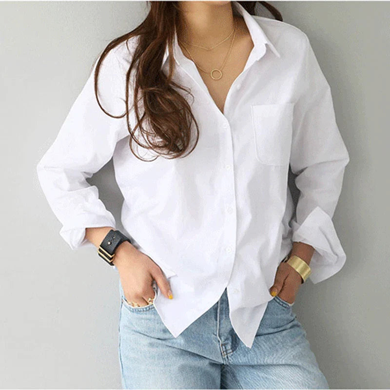 Blusa Casual Manga Longa Elegância